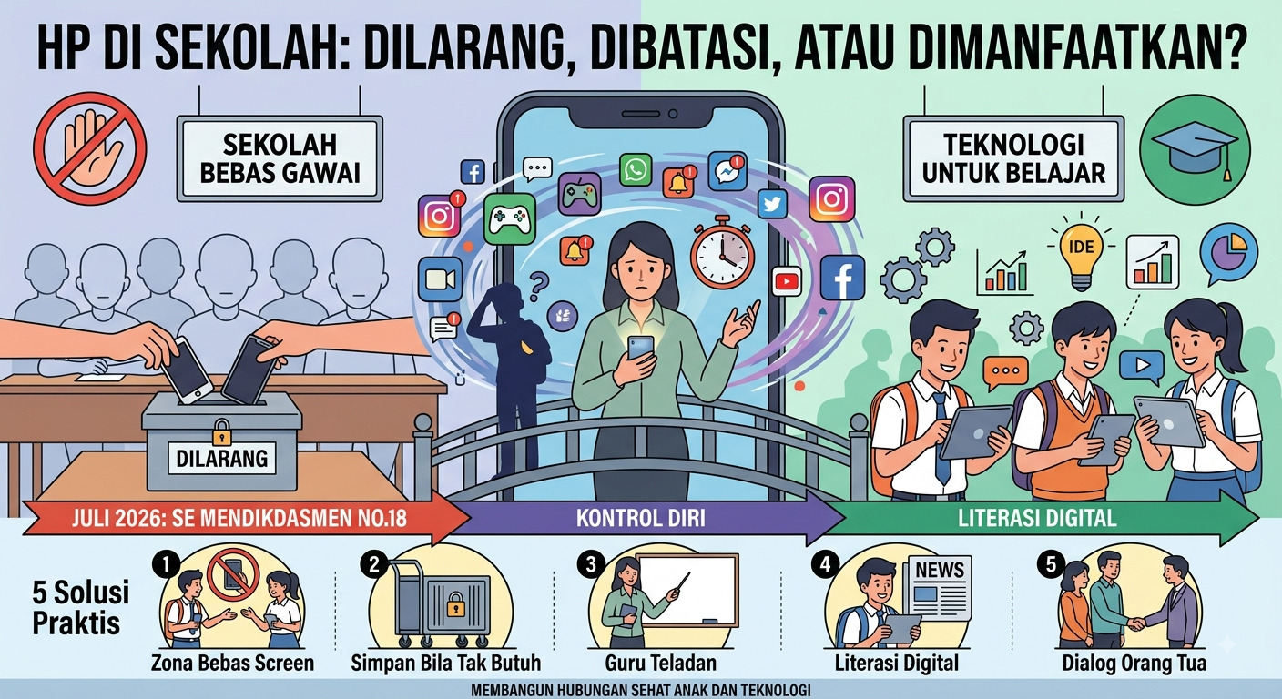 HP di Sekolah: Dilarang, Dibatasi, atau Dimanfaatkan?