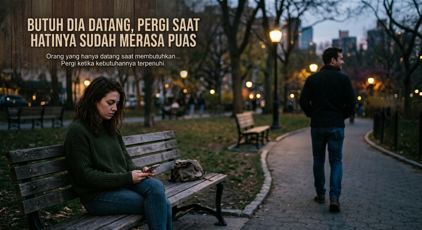Butuh Dia Datang, Pergi Saat Hatinya Sudah Merasa Puas